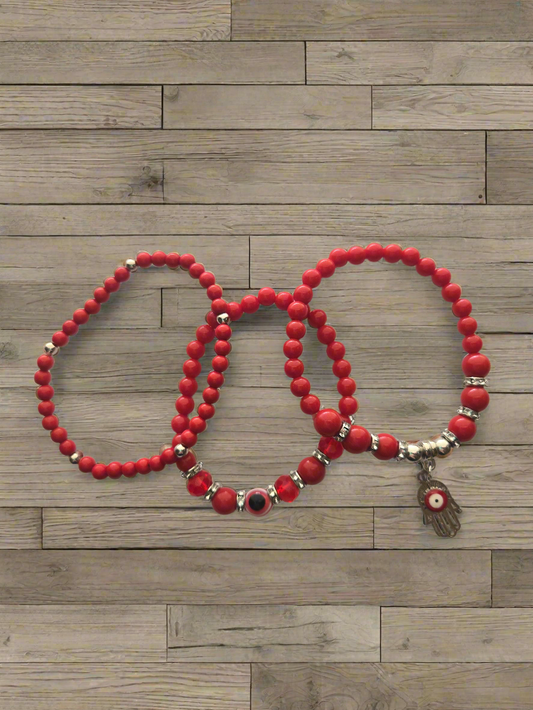 Red Bracelet Set Style # 959
