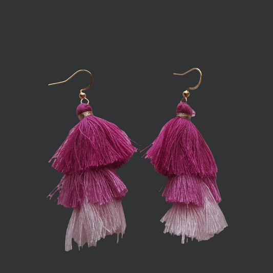 Pink Tassle Earrings Style # 461