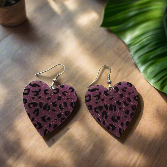 Purple Heart Earrings Style # 494