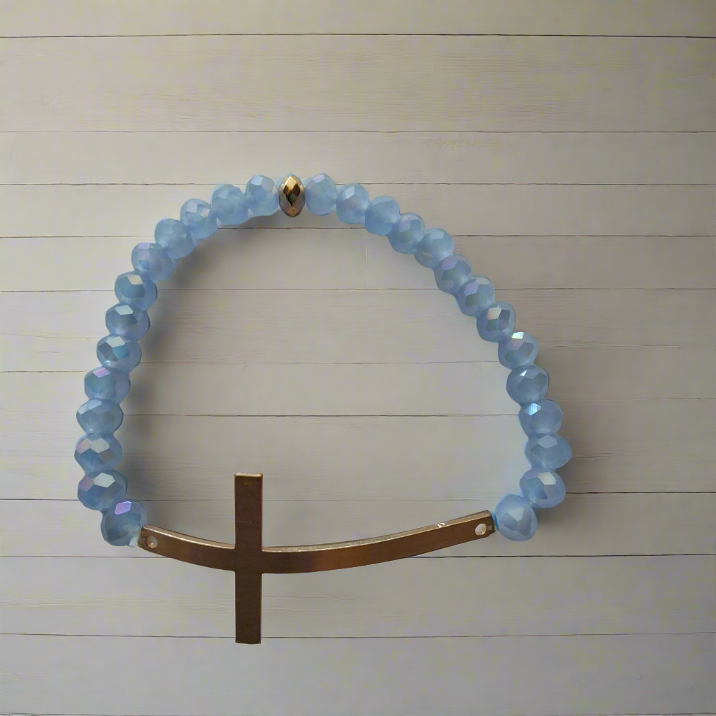 Light Blue Cross Bracelet Style # 780