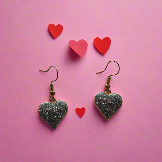 Silver Heart Earrings Style # 518