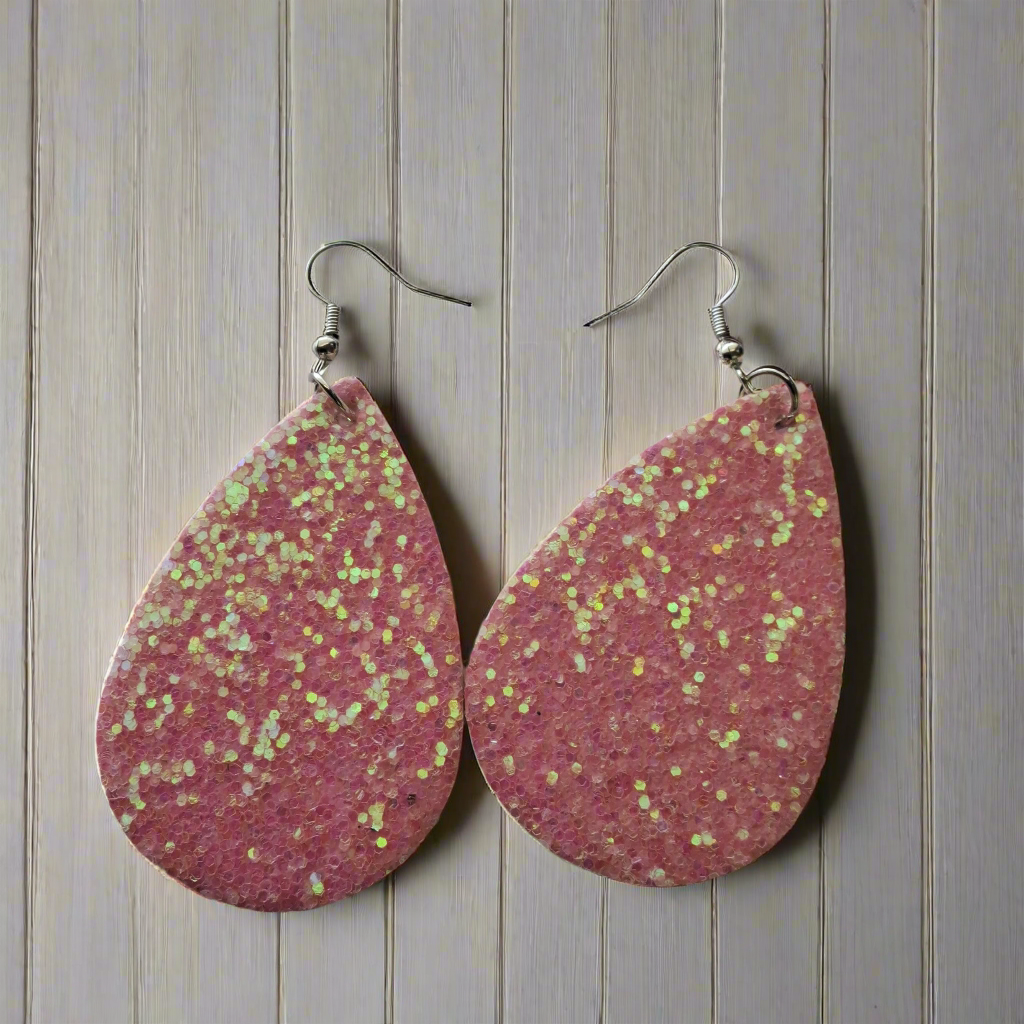 Pink Sparkle Earrings Style # 158