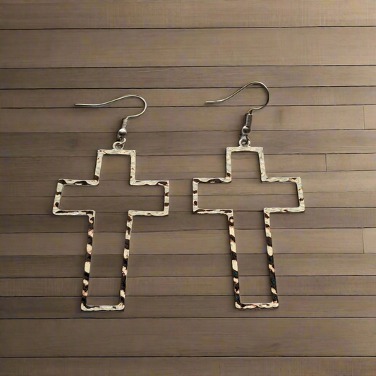 Silver Cross Earrings Style # 466