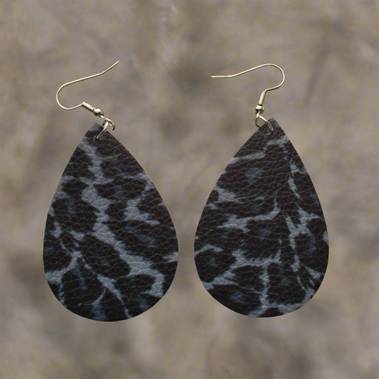 Blue Leopard Earrings Style # 129