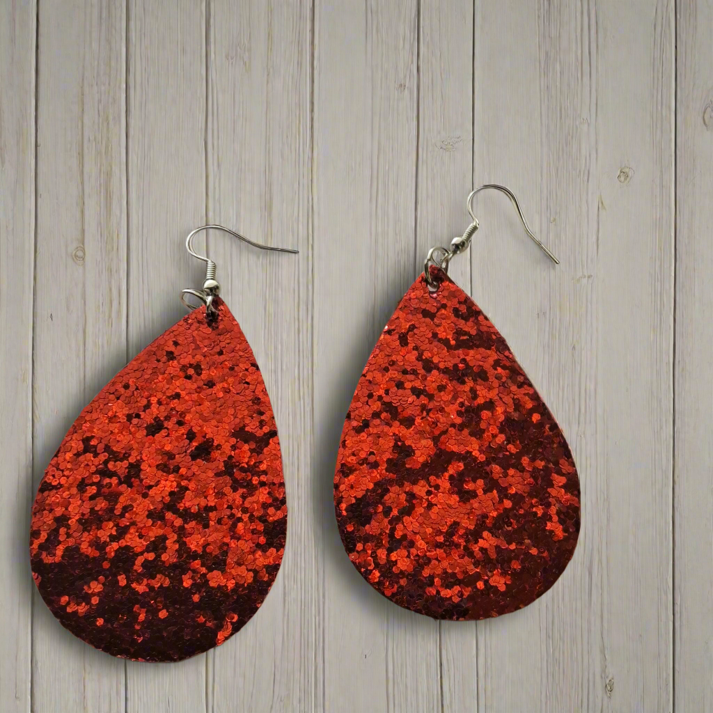 Red Sparkle Earrings Style # 109