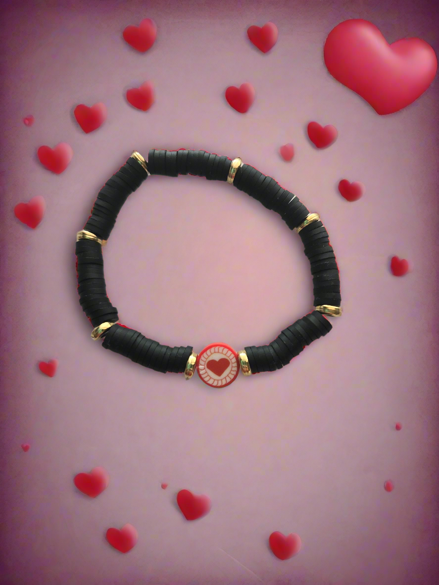 Kids Black Valentine Day Bracelet Style #1230