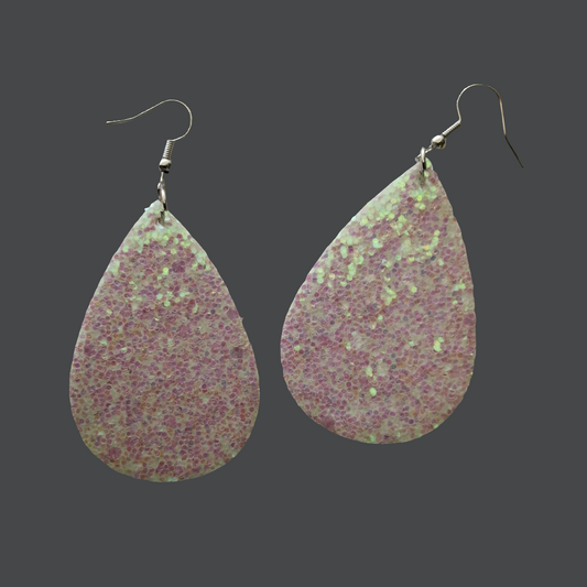 Pink and White Sparkle Earrings Style # 154