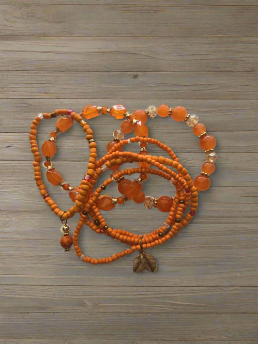 Orange Bracelet Set Style # 746