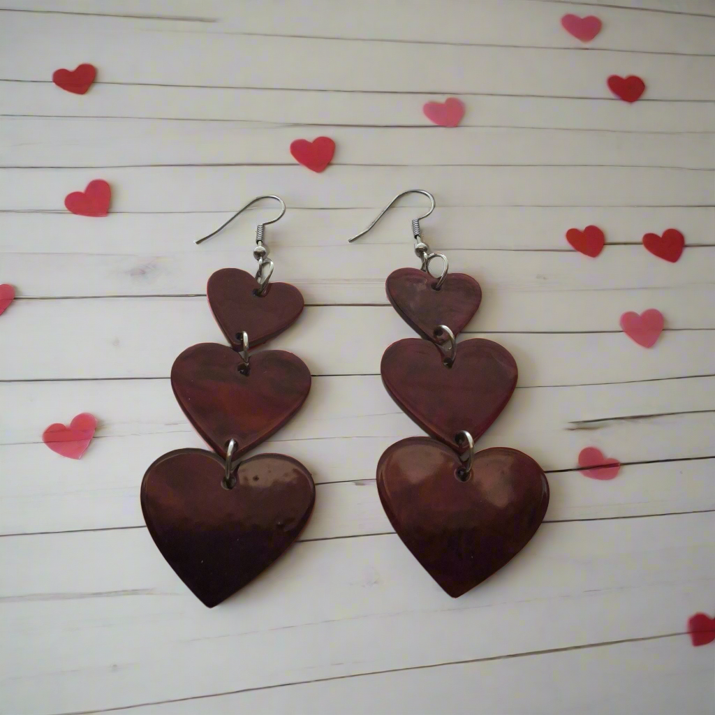 Red Heart Earrings Style # 525