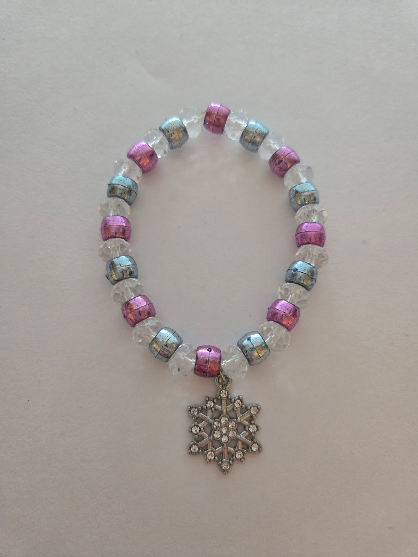 Multi-Colored Bracelet with Snowflake Charm # 188