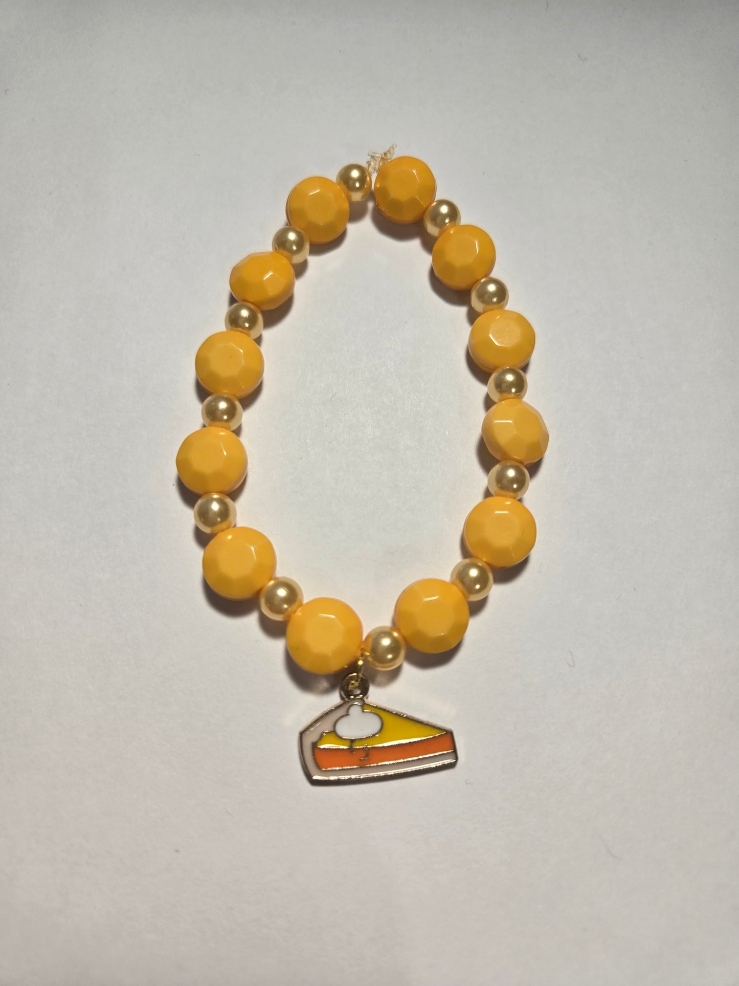 Yellow Bracelet with Pie Charm Style # 364