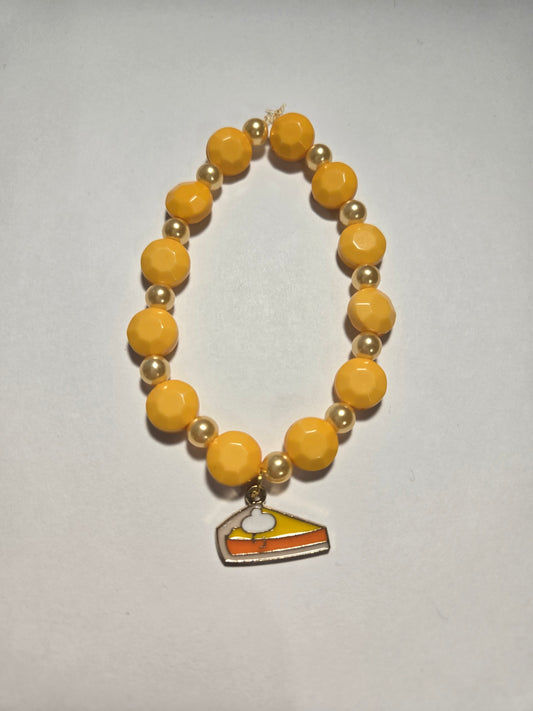 Yellow Bracelet with Pie Charm Style # 364