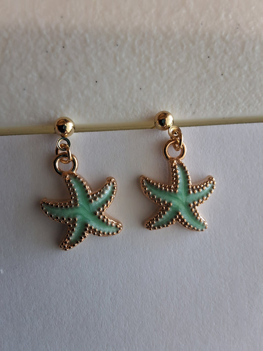 Mint Green Starfish Necklace Style # 1134