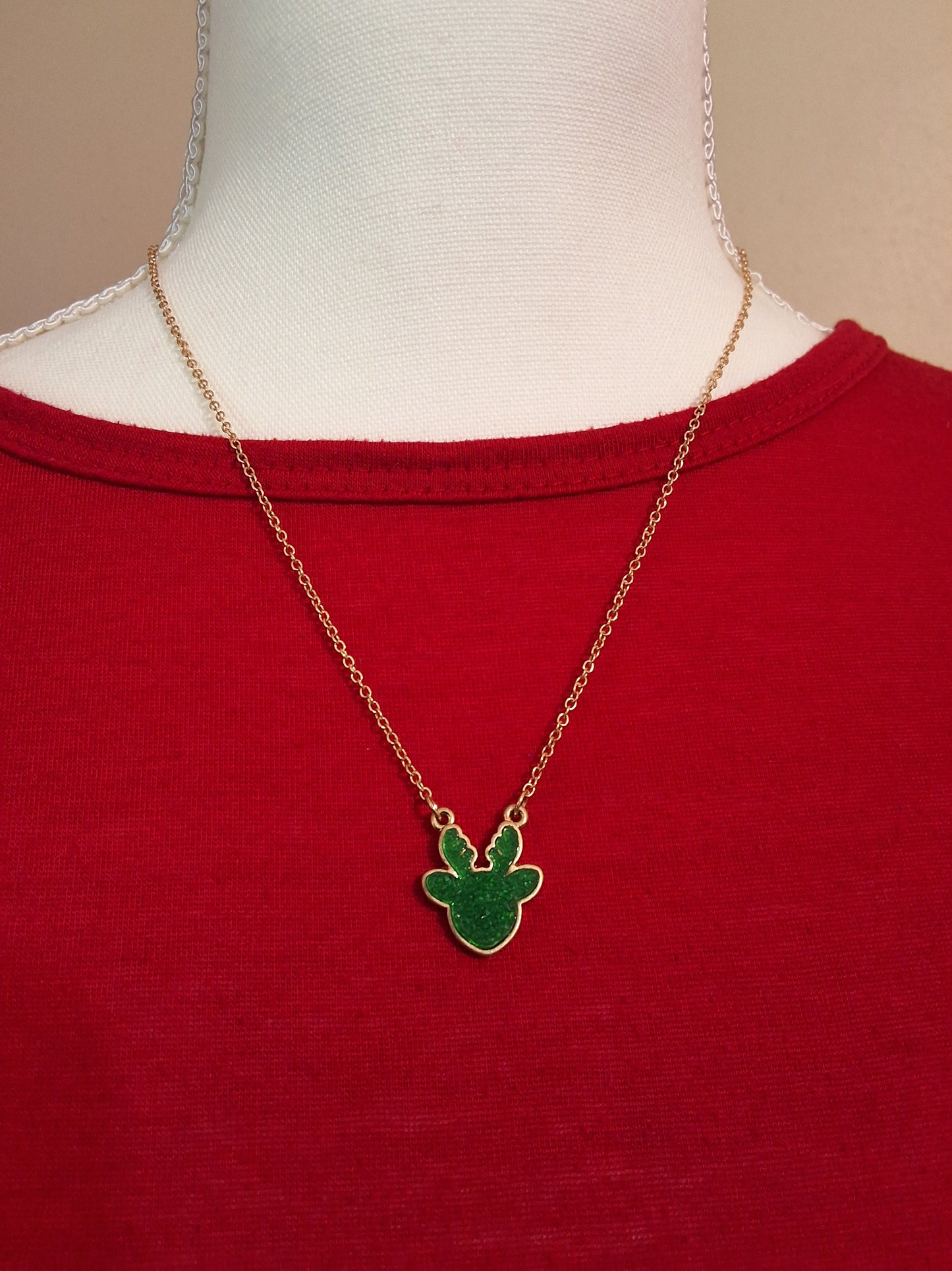 Green Reindeer Necklace Style # 904