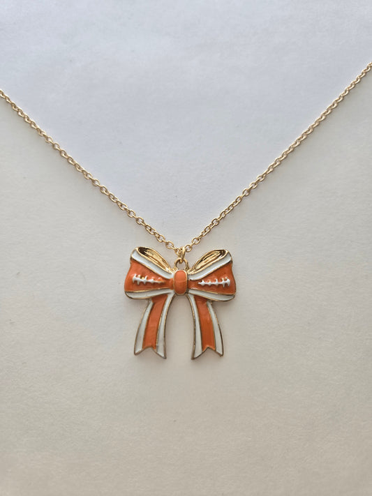 Orange Bow Necklace Style # 1327