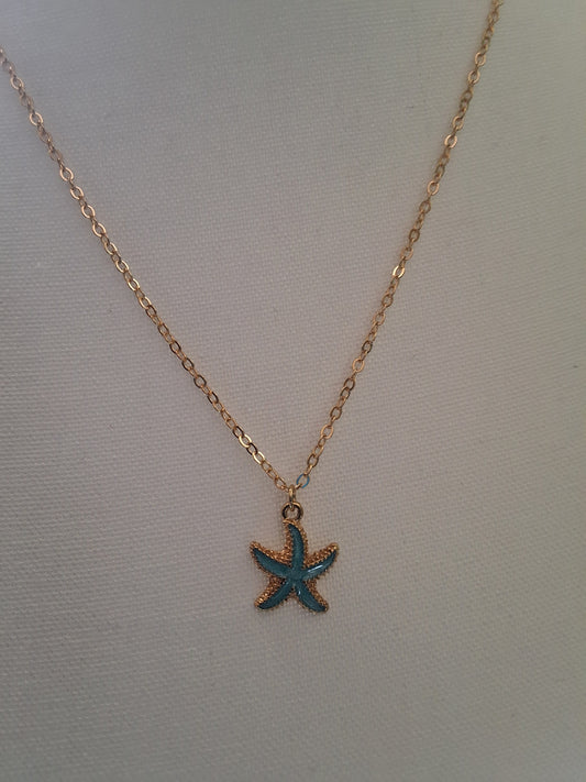 Light Blue Starfish Necklace Style # 1138