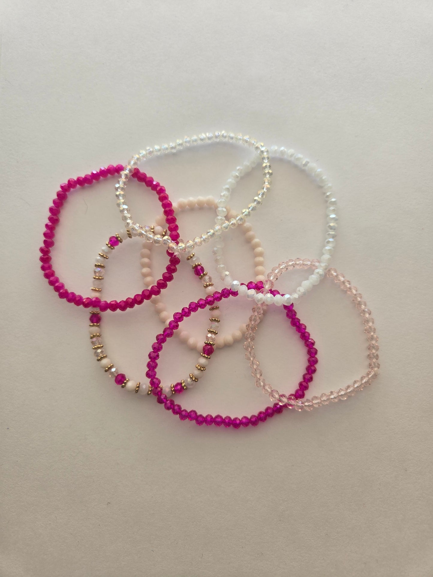 Pink and White Bracelet Set Style # 1001