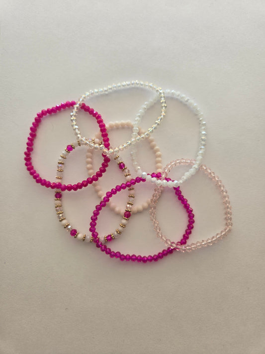 Pink and White Bracelet Set Style # 1001