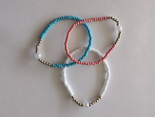 Kids Multi-Color Pearl Bracelet Set Style # 1312