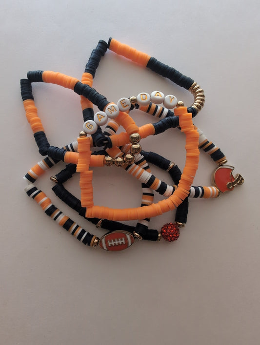Orange and Navy Blue Bracelet Set Style # 1296