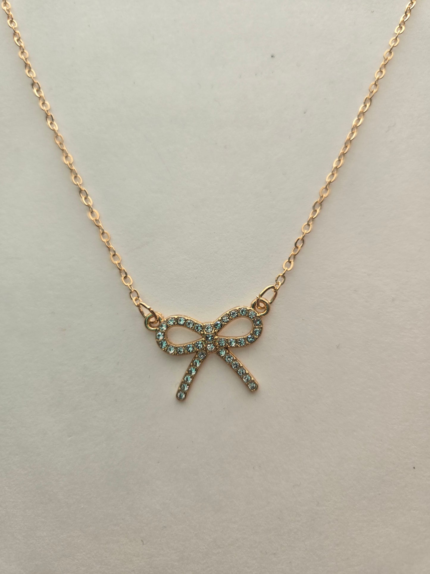 Gold Bow Necklace Style #1196