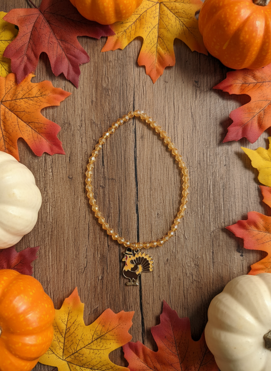Orange Bracelet with Turkey Charm Style # 234